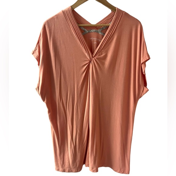 Soft Surroundings Womens Large Go Lively Twist Top in Canyon Sunset - Picture 2 of 11
